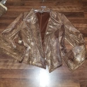 Faux crocodile leather jacket